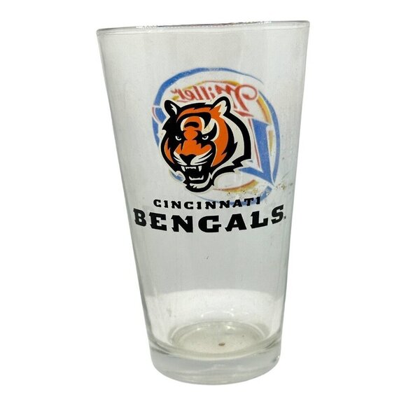 Cincinnati Bengals NFL Bud Light Pint Glass Tiger Head Orange Black EUC Man Cave - Picture 1 of 7